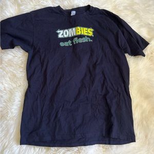 5XL funny slogan shirt - zombies eat fresh! Spin on subway.